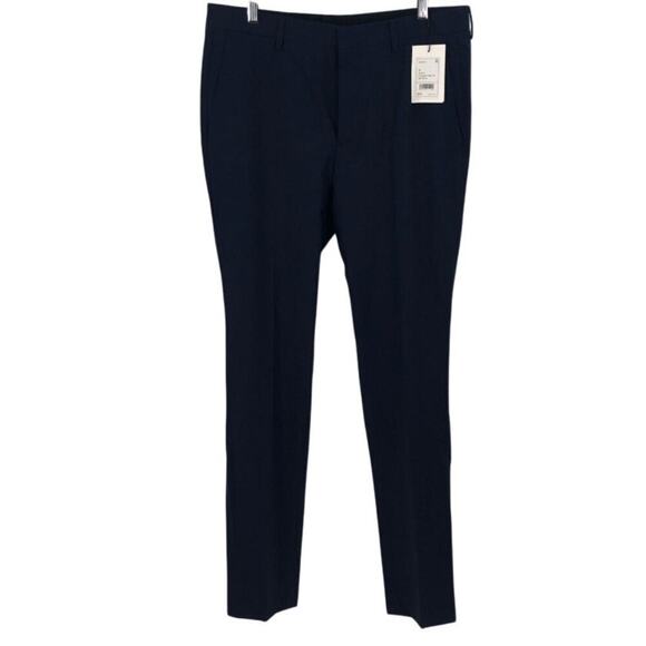 Theory Zaine T Nordic Wool Dress Pants – Navy Blue Size 32 $285 NWT - Picture 5 of 7